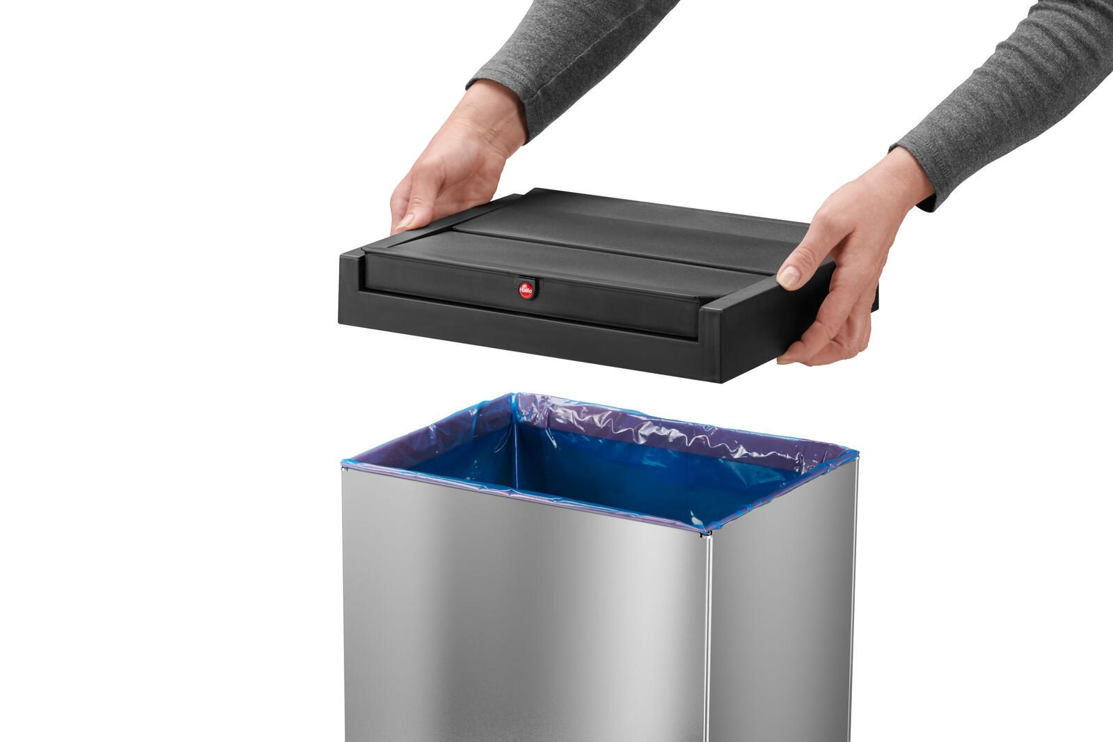 Hailo Mülleimer 35,0 l silber
