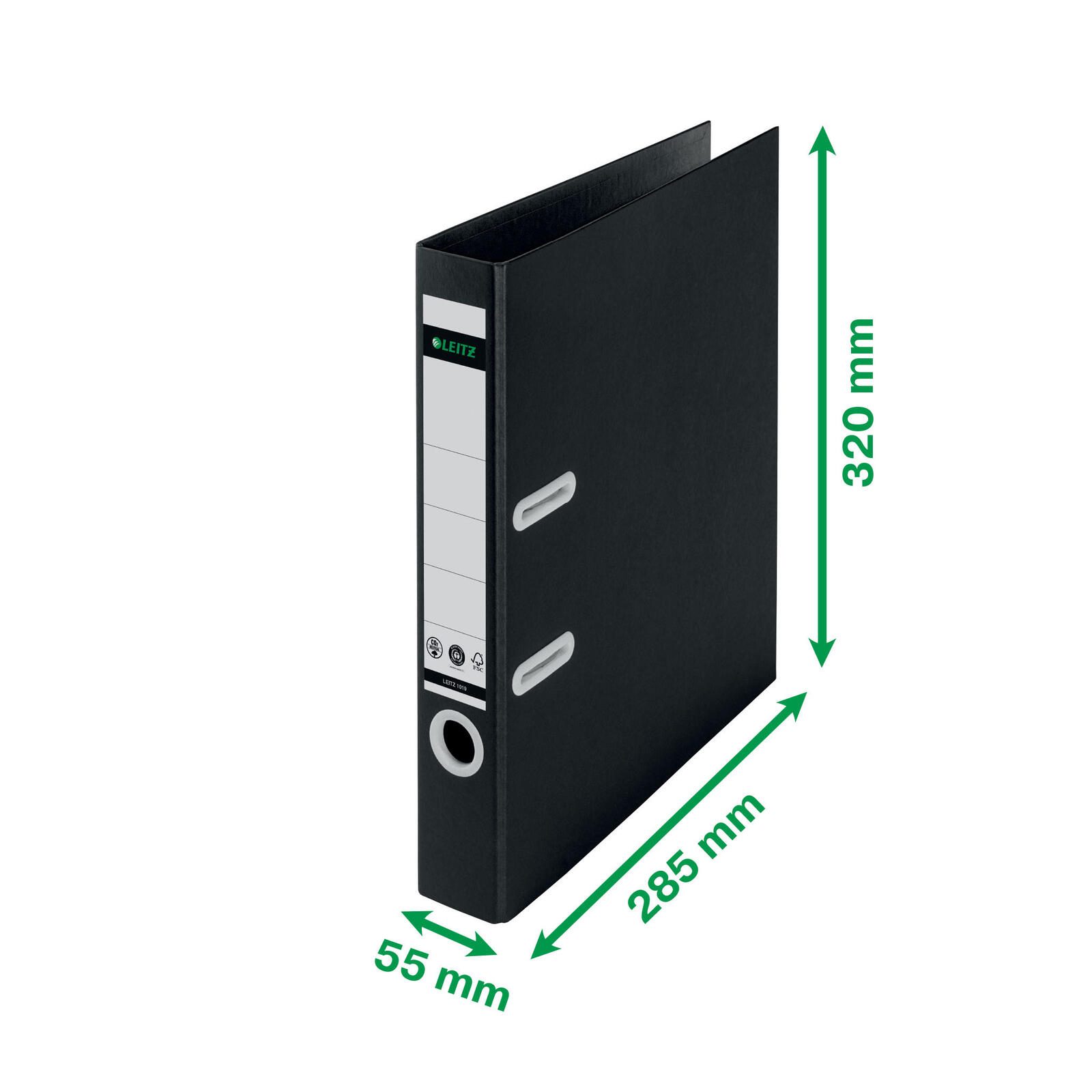 LEITZ Ordner Rückenbreite 5 cm DIN A4 Karton schwarz