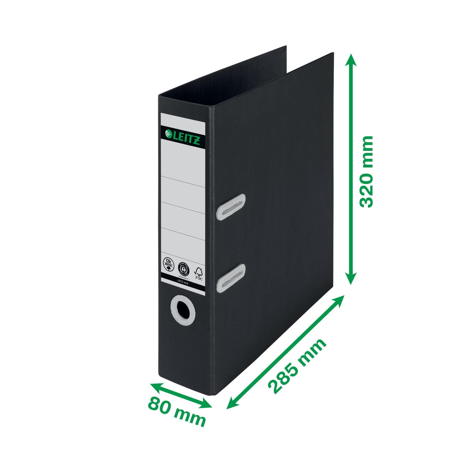 LEITZ Ordner Rückenbreite 8 cm DIN A4 Karton schwarz