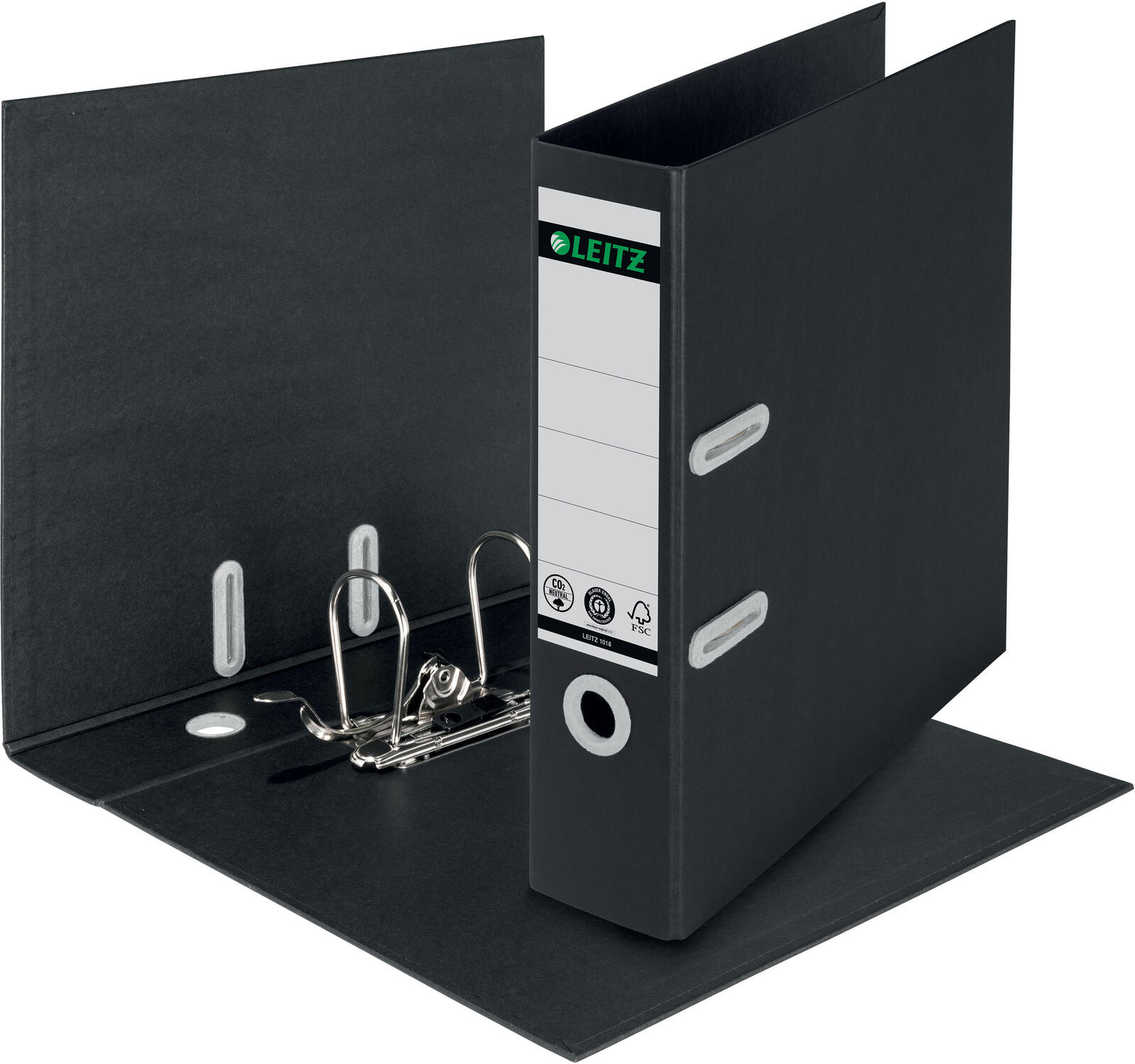 LEITZ Ordner Rückenbreite 8 cm DIN A4 Karton schwarz