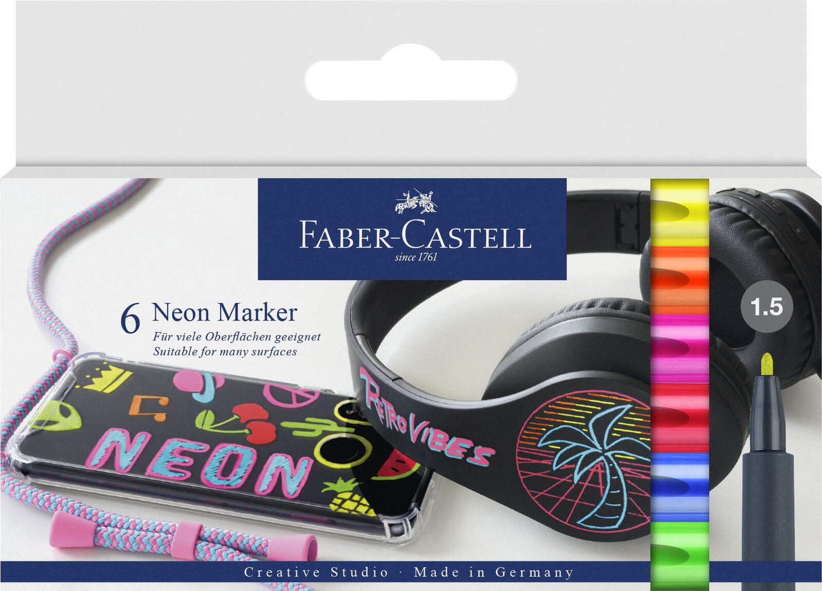 FABER-CASTELL Permanentmarker 1.5 mm Mehrfarbig