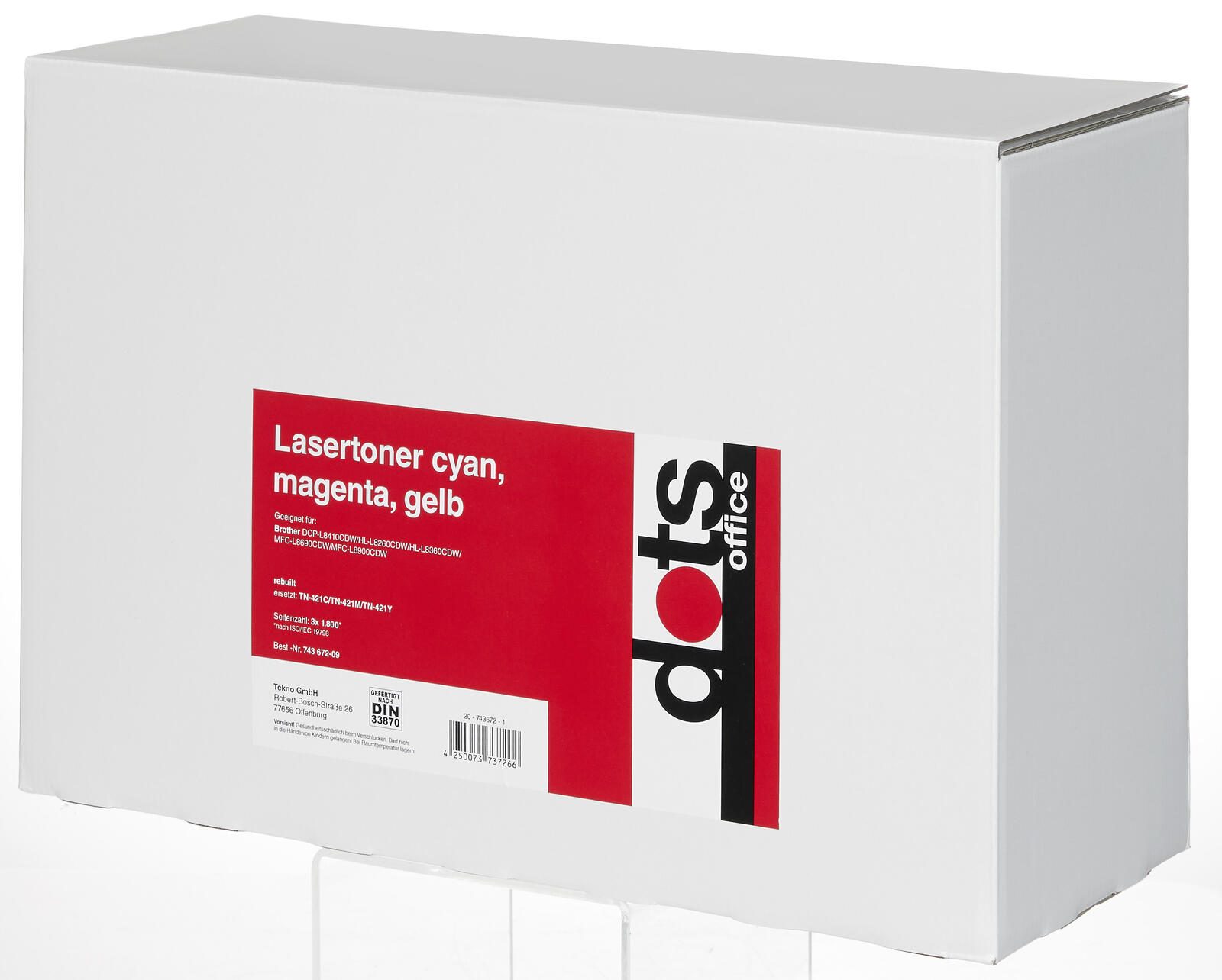 dots Toner kompatibel zu brother TN-421C/M/Y, 3er-Set cyan, magenta, gelb