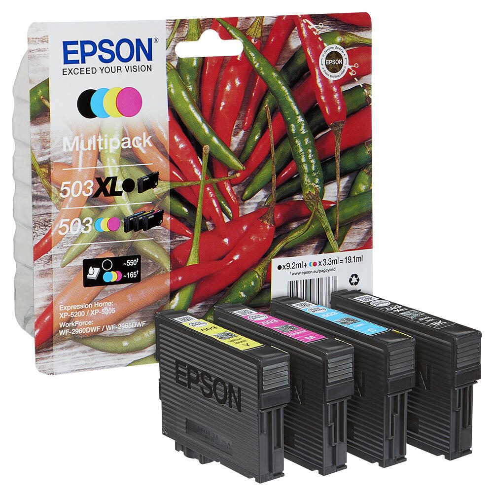 Epson Original Druckerpatronen 503/503XL T09R94 Multipack schwarz cyan magenta gelb