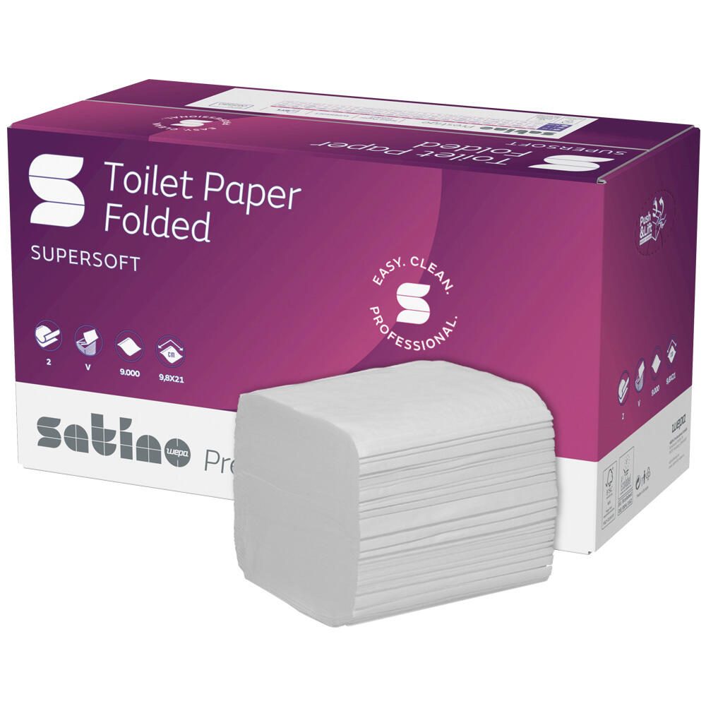 Satino by wepa Einzelblatt-Toilettenpapier 2-lagig
