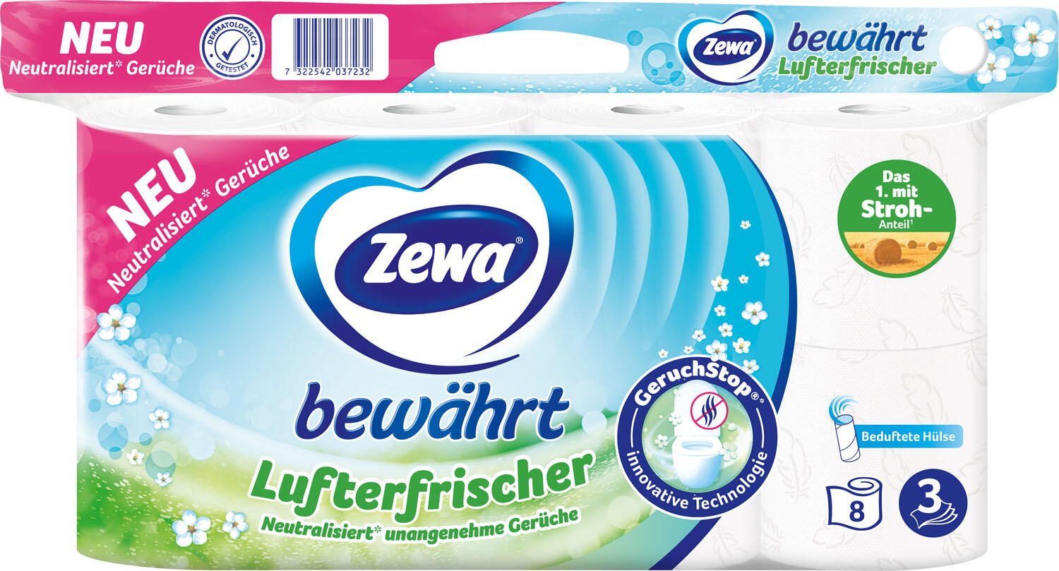 Zewa Toilettenpapier mit Geruchstop®-Technologie 3-lagig