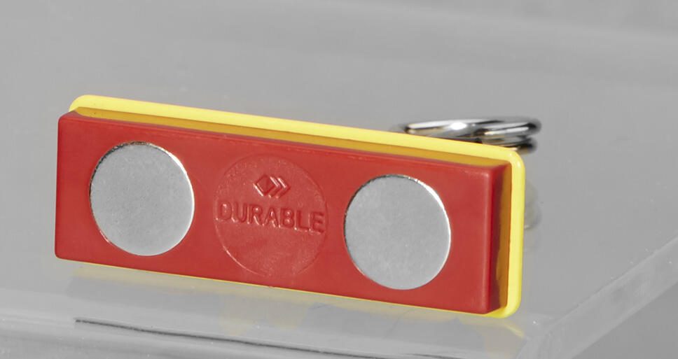 DURABLE Selbstklebende Magnete rot/gelb