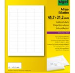 SIGEL Adressetiketten LA315 weiß 45,7 x 21,2 mm
