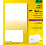 SIGEL Adressetiketten LA322 weiß 99,1 x 67,7 mm