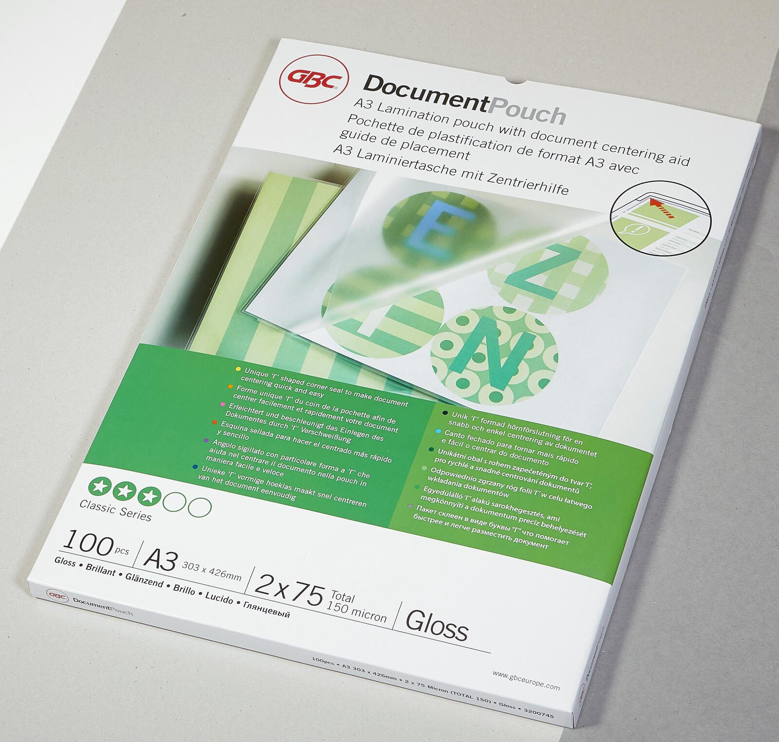 GBC Laminierfolien glänzend 75 mikron A3