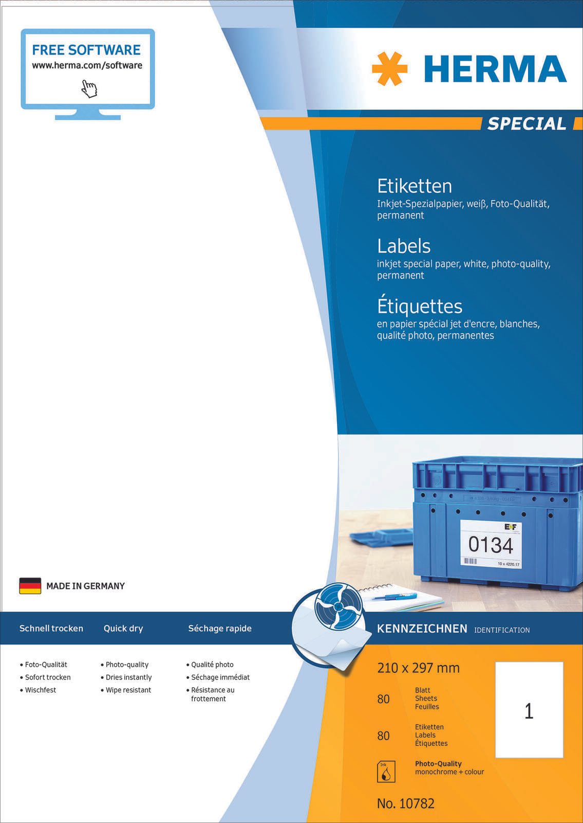 HERMA Etiketten 10782 weiß 210,0 x 297,0 mm