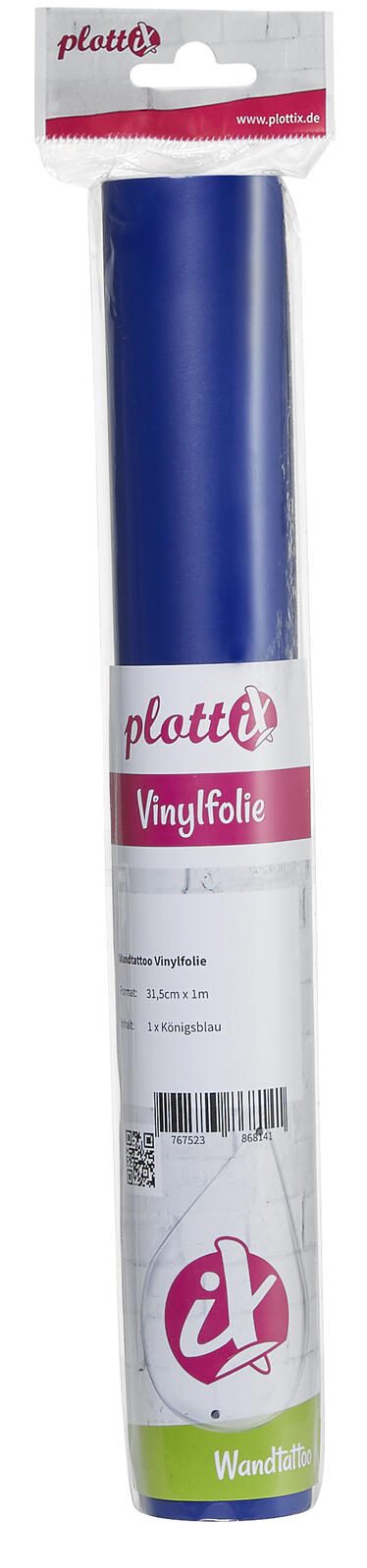 plottiX Wandtattoo-Folie 31.5 cm x 1 m königsblau