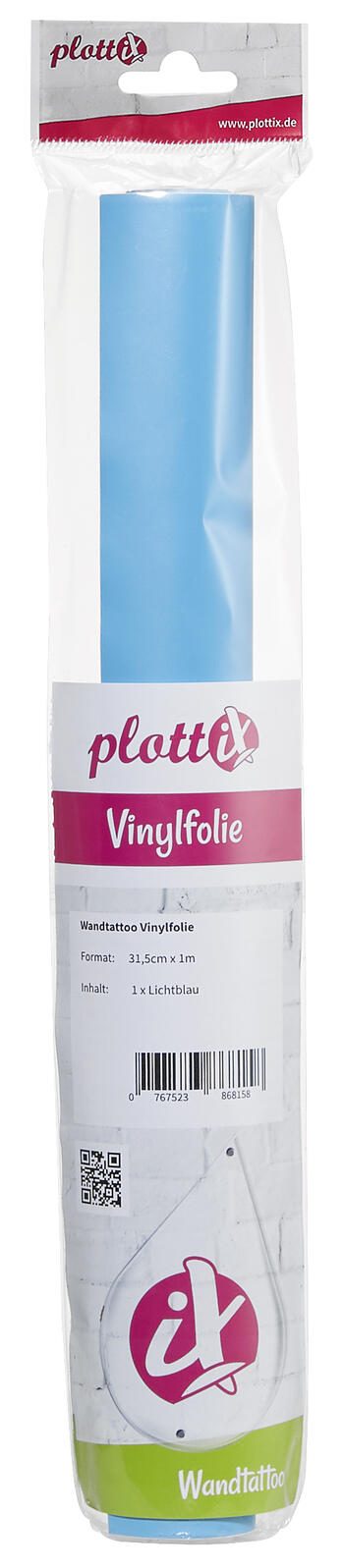 plottiX Wandtattoo-Folie 31.5 cm x 1 m lichtblau