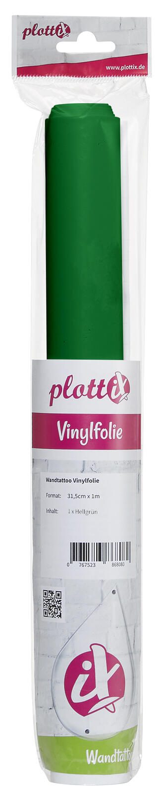 plottiX Wandtattoo-Folie 31.5 cm x 1 m hellgrün