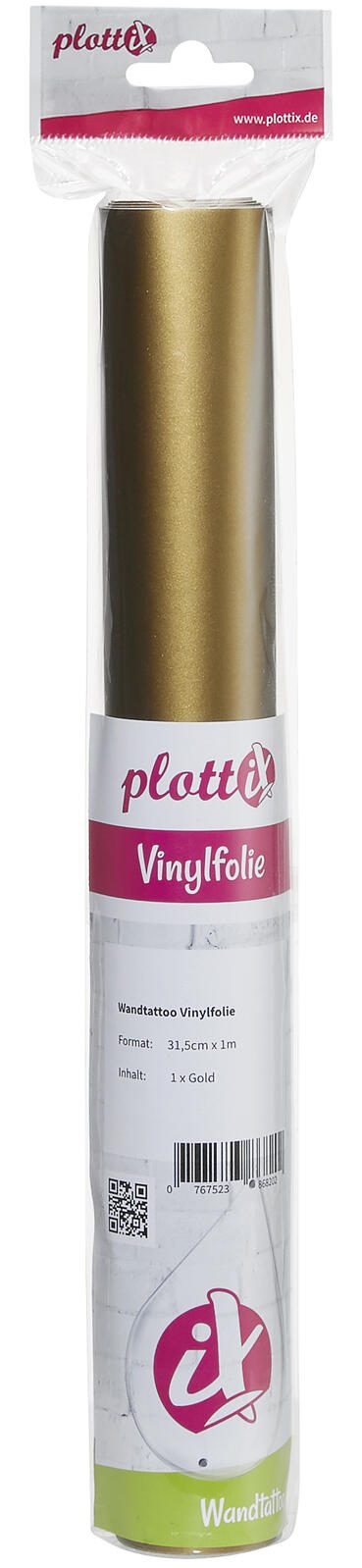 plottiX Wandtattoo-Folie 31.5 cm x 1 m gold