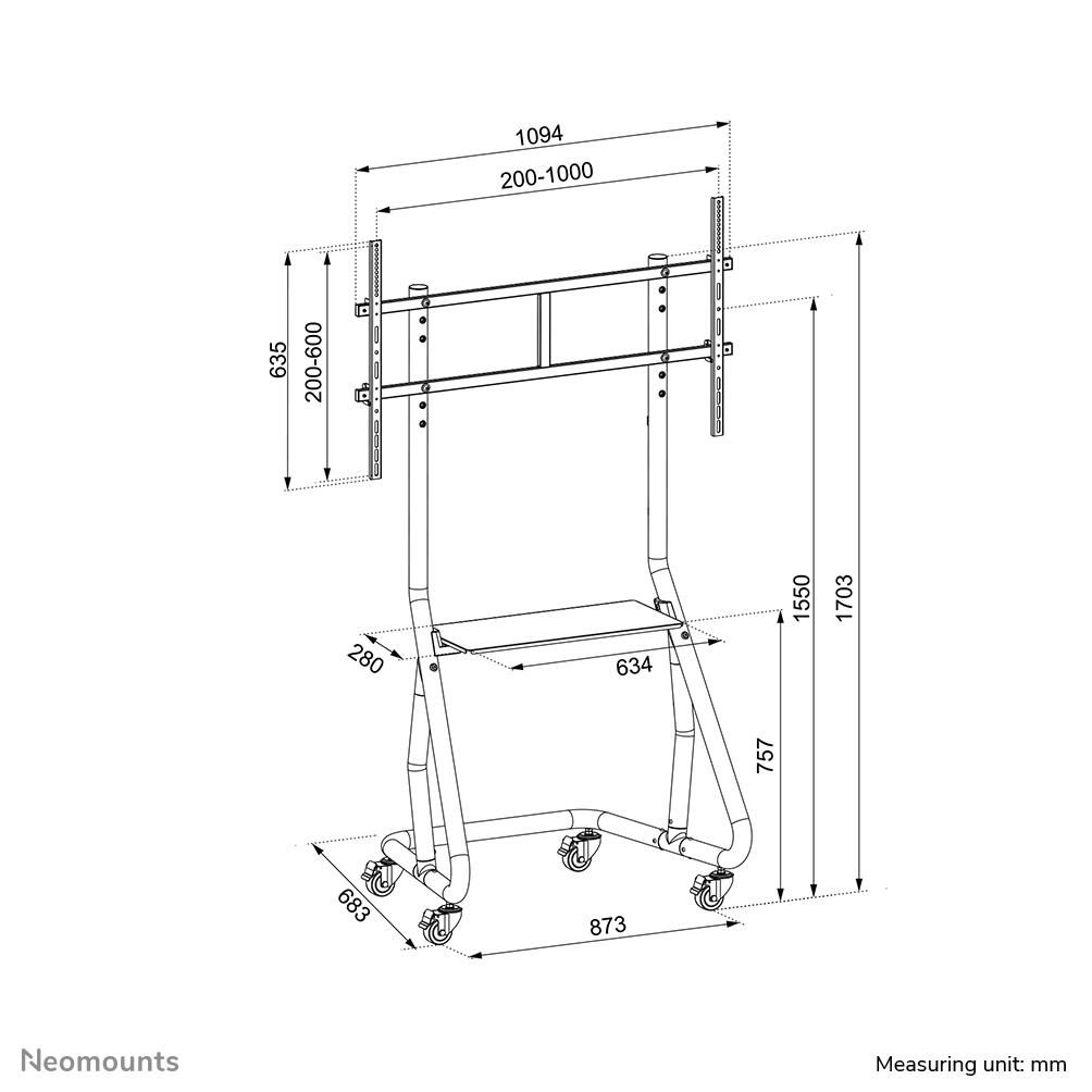 Neomounts NS-M3800BLACK Rollwagen