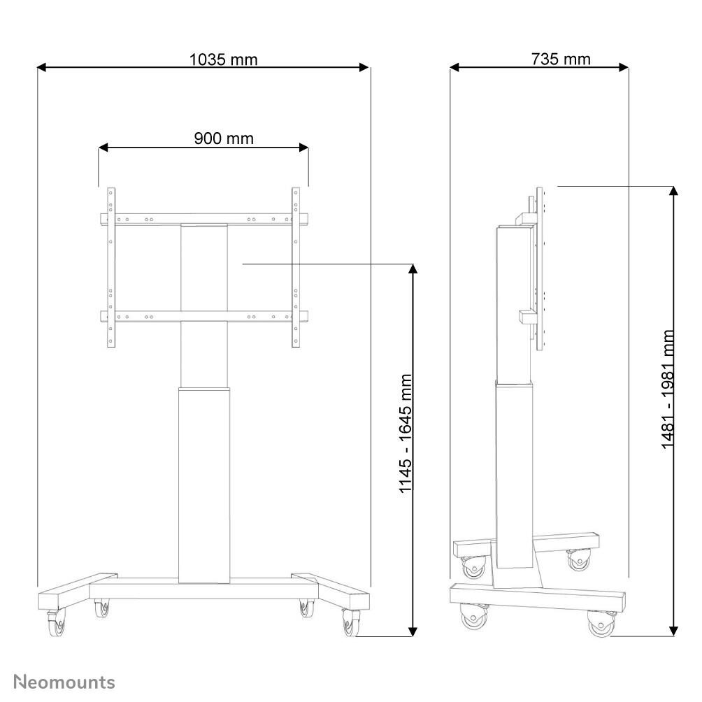 Neomounts PLASMA-M2250SILVER motorisierter Rollwagen 
