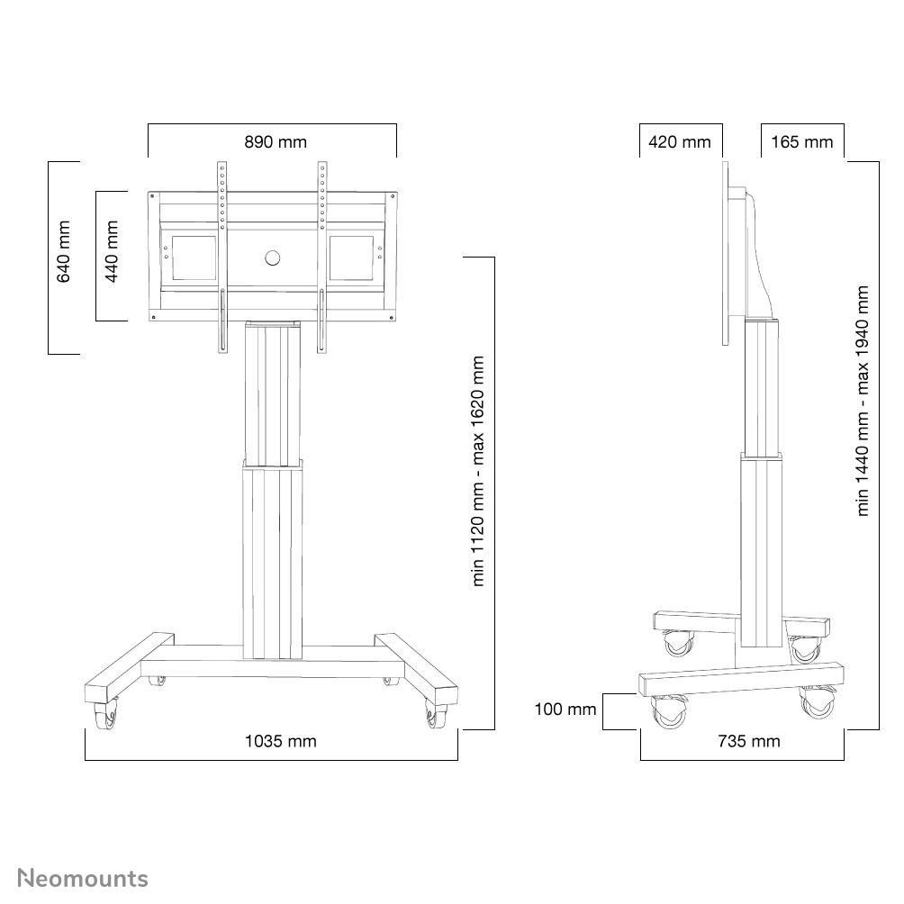 Neomounts PLASMA-M2500BLACK motorisierter Rollwagen 