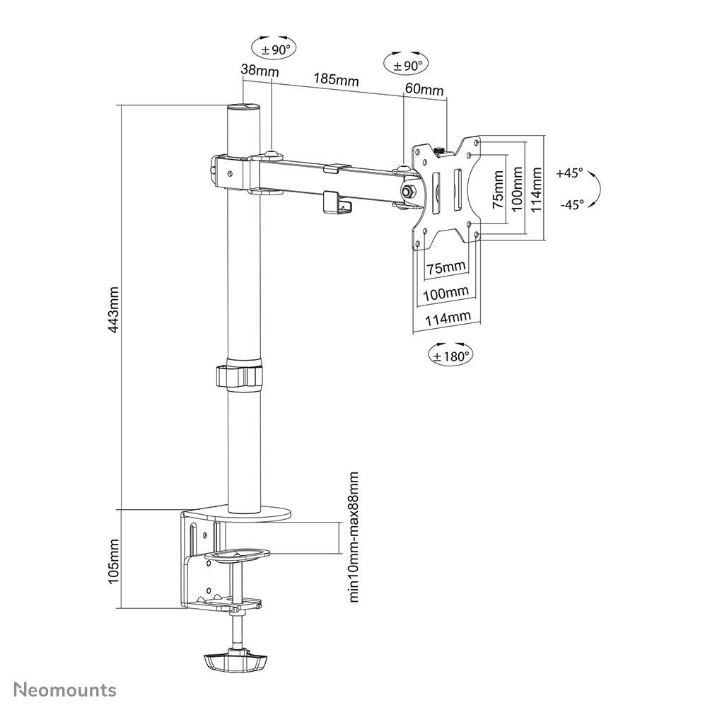 Neomounts FPMA-D540BLACK Monitor Tischhalterung