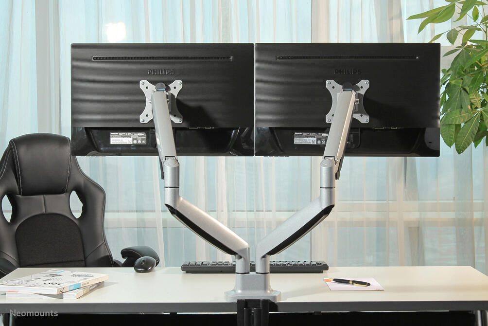 Neomounts NM-D750DSILVER Monitor Tischhalterung