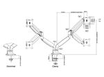 Neomounts NM-D750DWHITE dual Monitor Tischhalterung