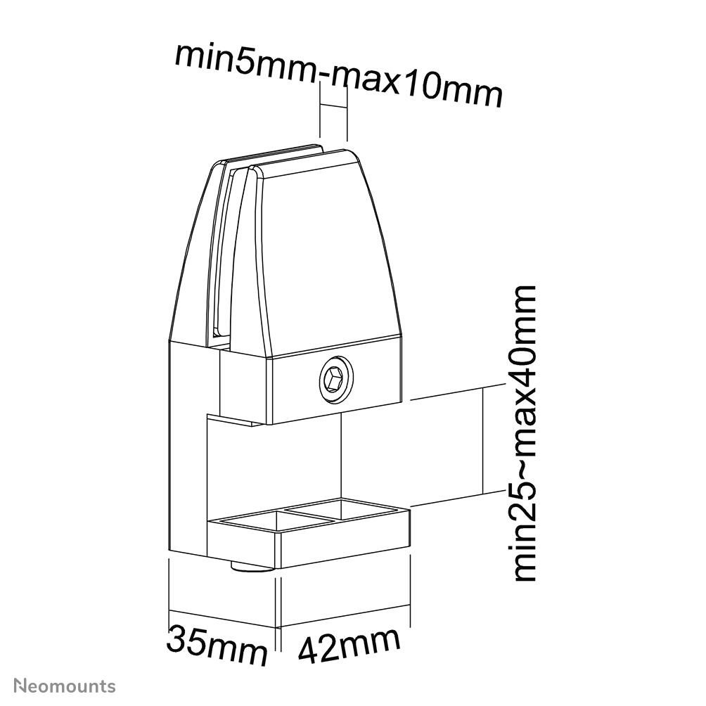 Neomounts NS-CLMP40BLACK Klemmensatz für Schreibtisch 2 Stk.