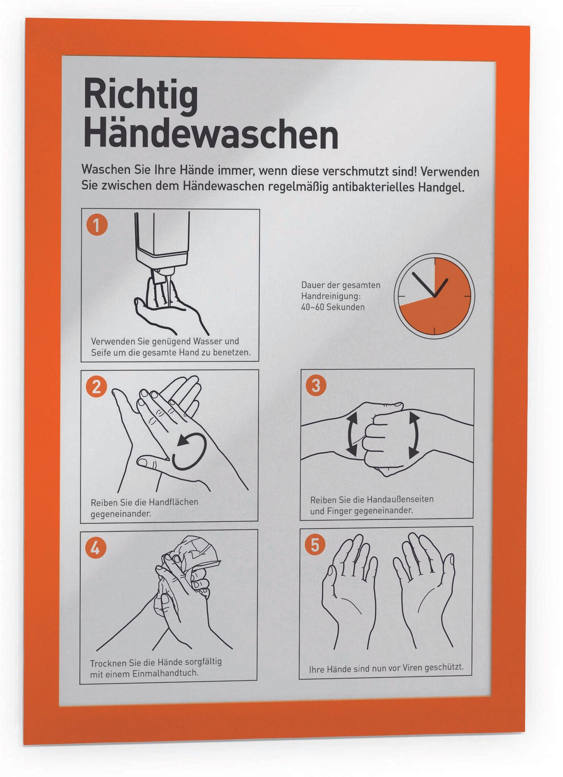 DURABLE Magnetrahmen selbstklebend A4 orange