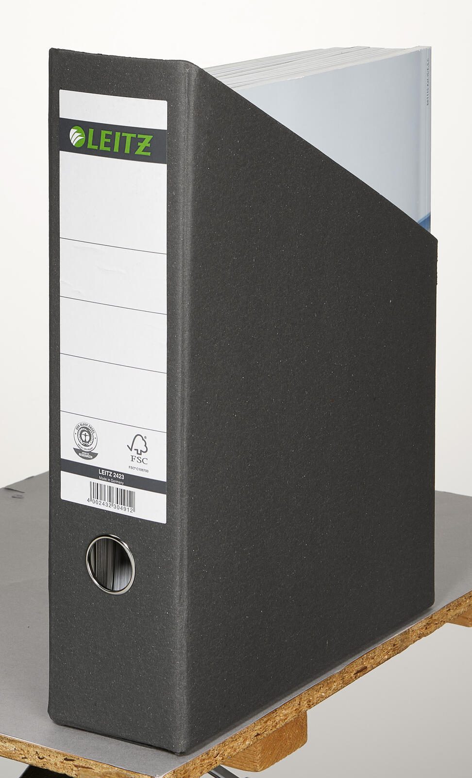LEITZ Stehsammler Karton schwarz , DIN A4