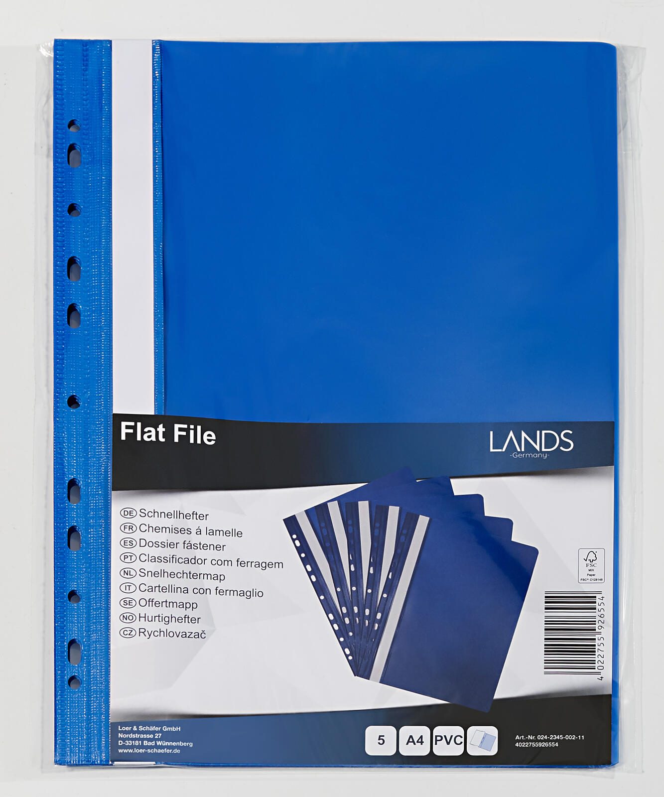 Lands Schnellhefter DIN A4 PVC blau
