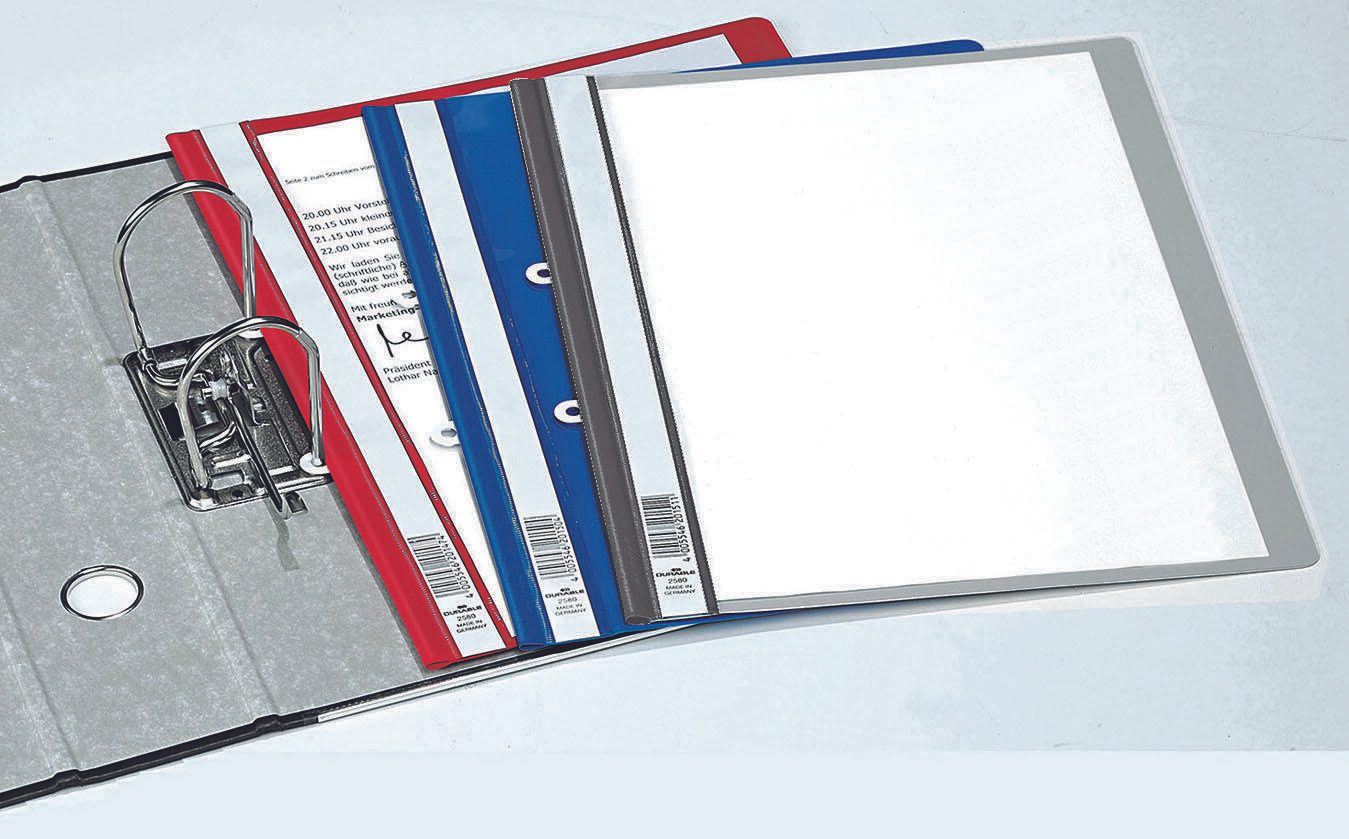 DURABLE Schnellhefter DIN A4 überbreit PVC grau