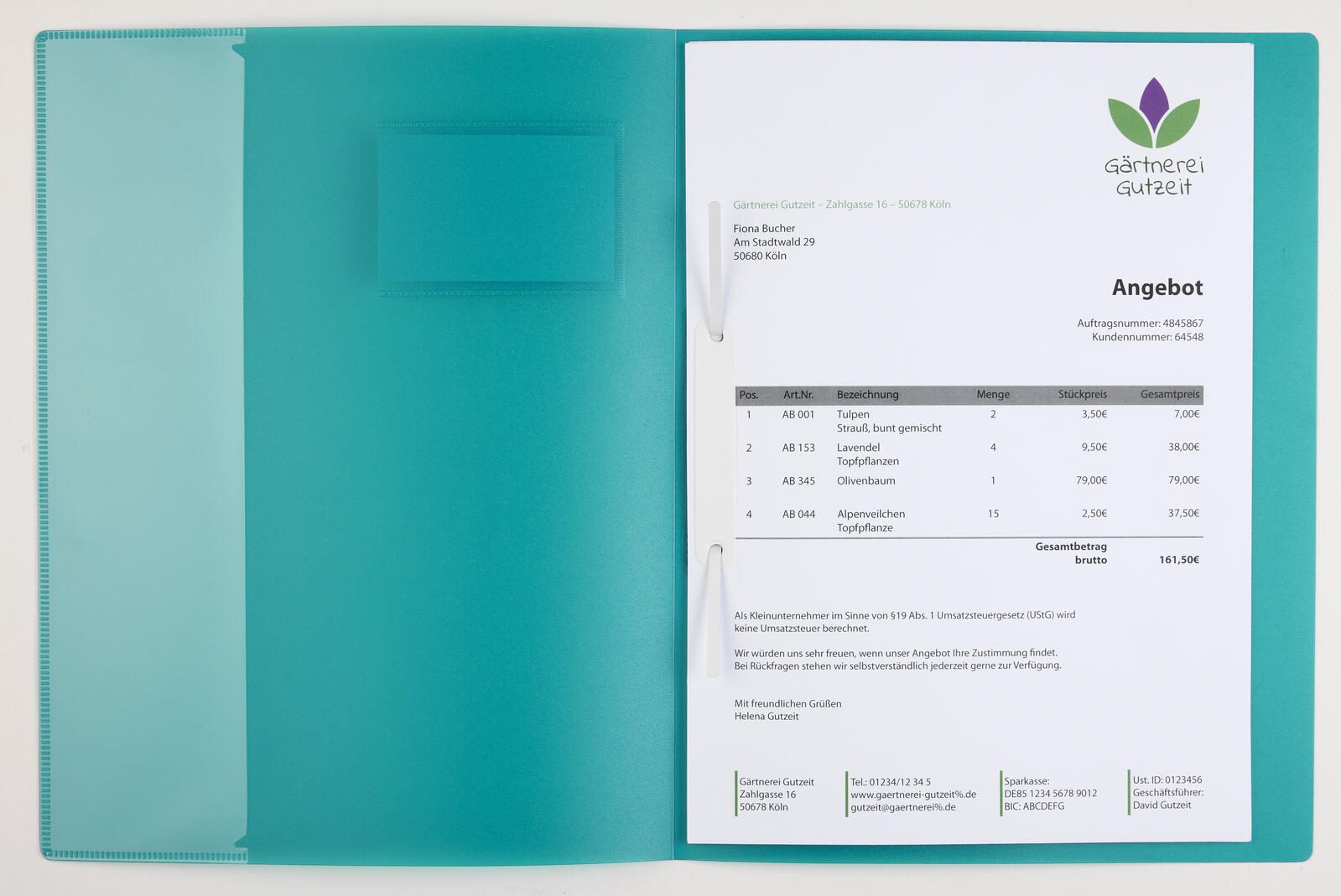 BRUNNEN Schnellhefter DIN A4 Polypropylen (PP) türkis transluzent