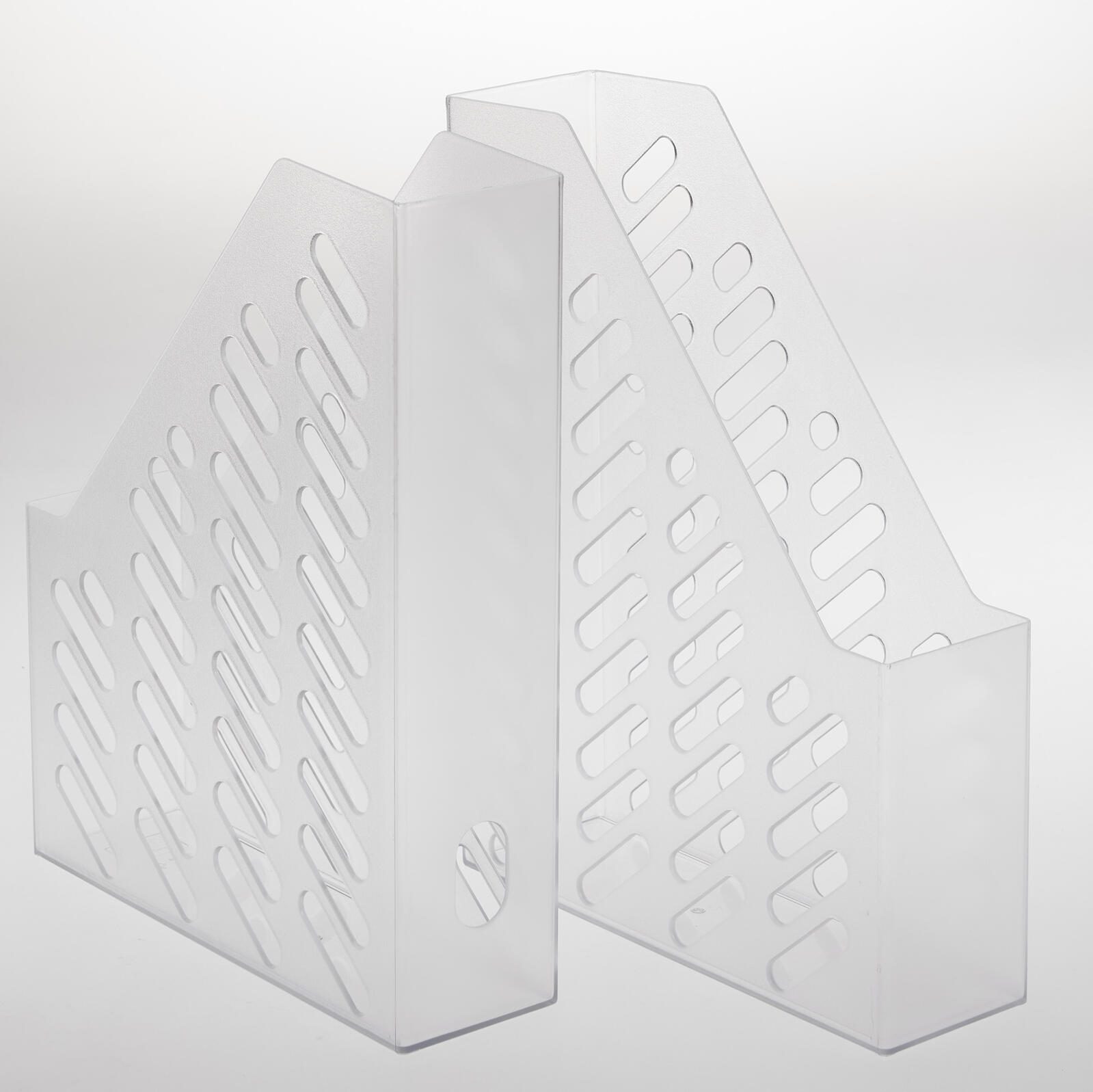 Stehsammler Polystyrol weiß-transparent , DIN C4