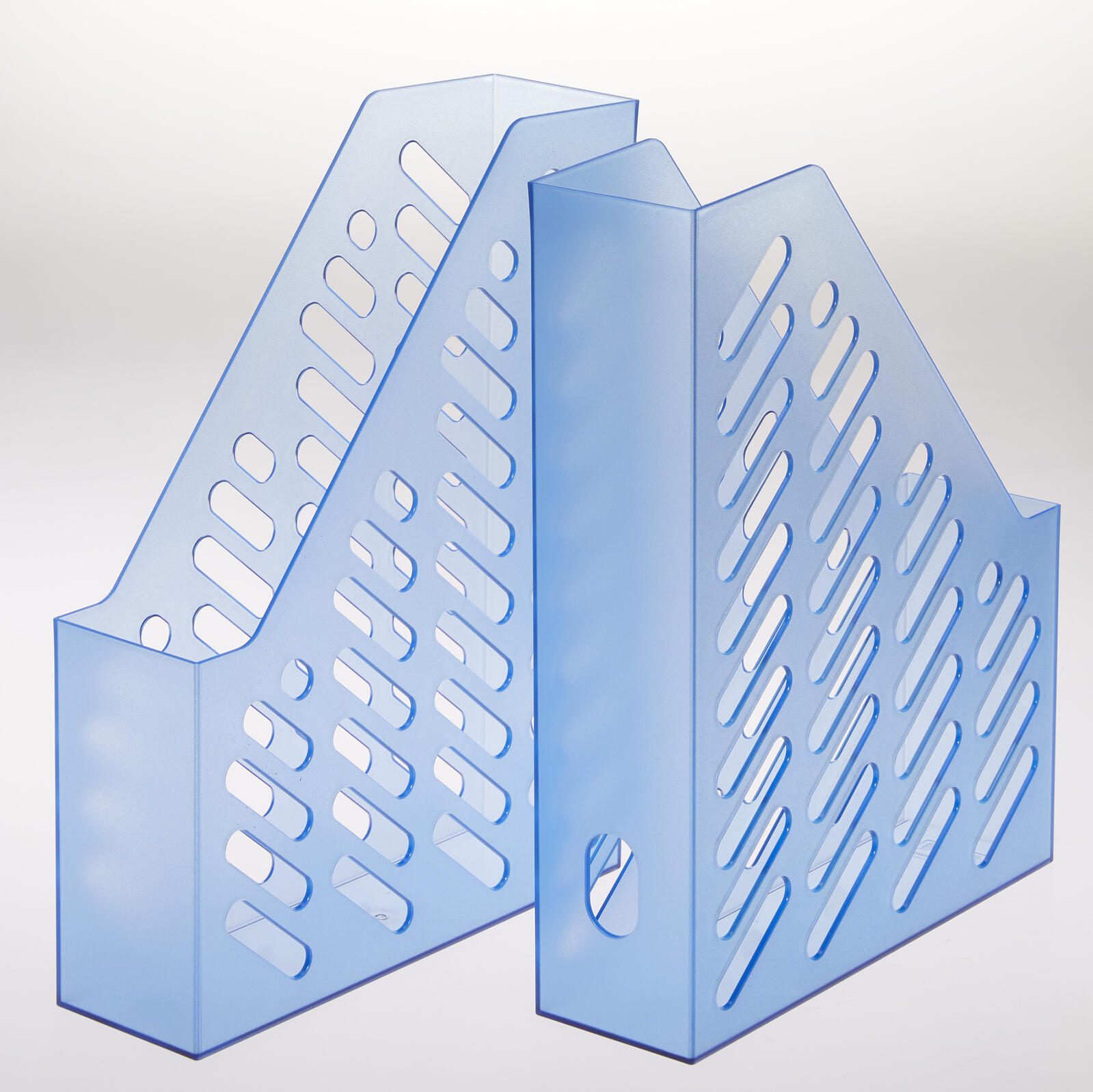 Stehsammler Polystyrol blau-transparent , DIN C4