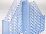 Stehsammler Polystyrol blau-transparent , DIN C4