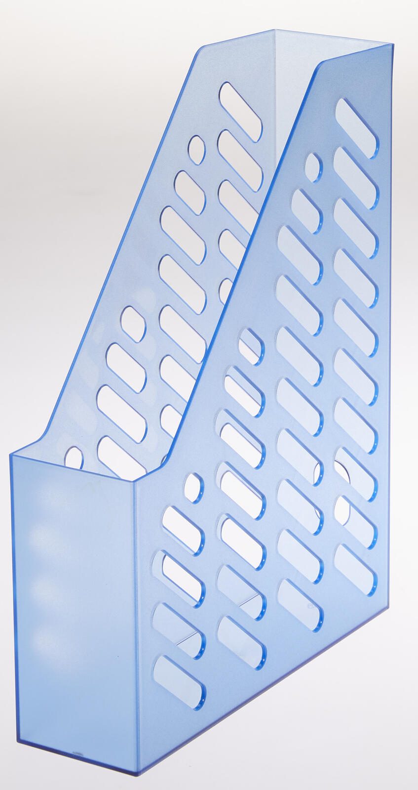 Stehsammler Polystyrol blau-transparent , DIN C4