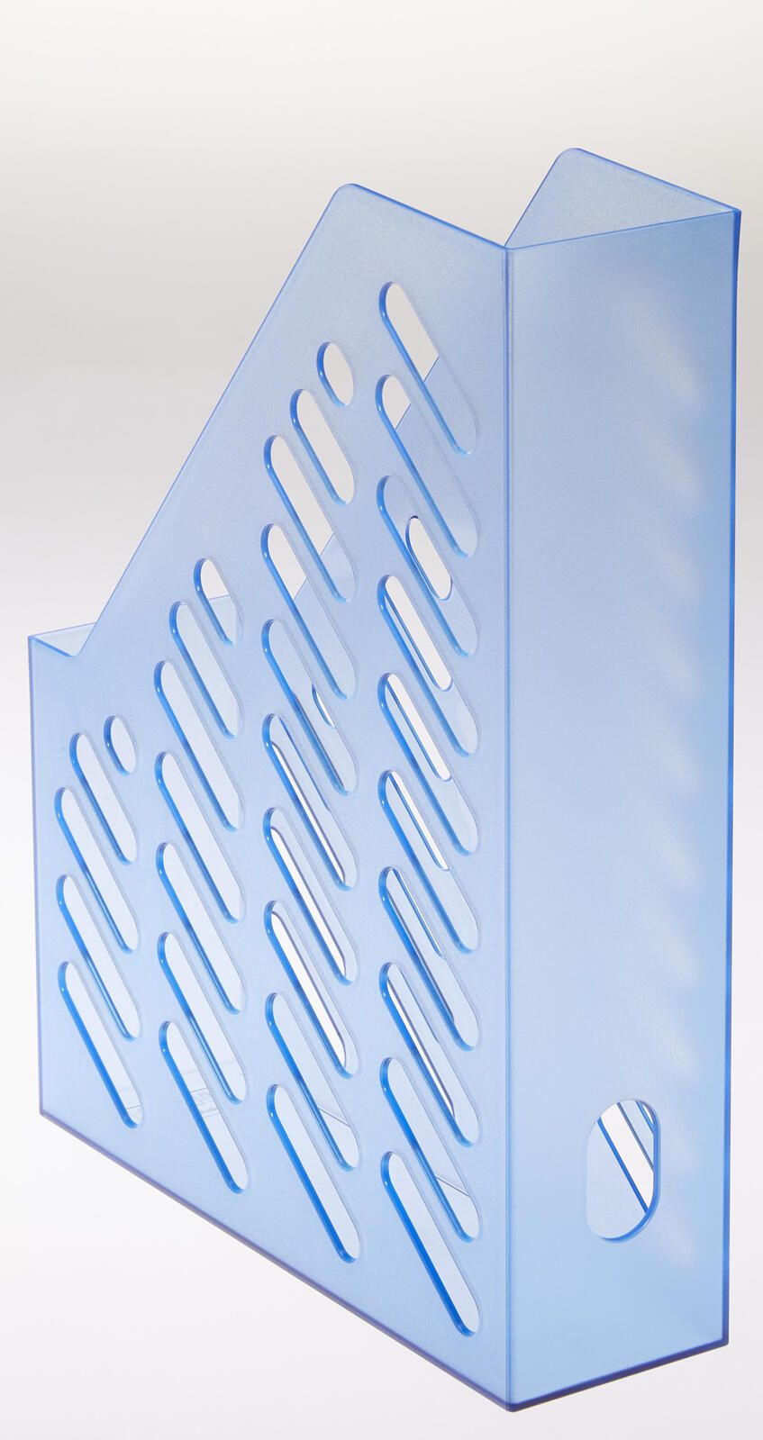 Stehsammler Polystyrol blau-transparent , DIN C4