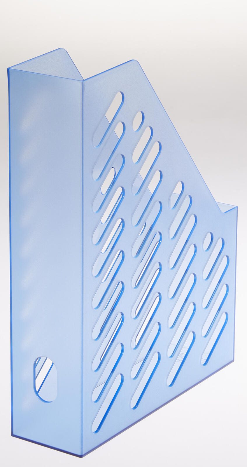 Stehsammler Polystyrol blau-transparent , DIN C4