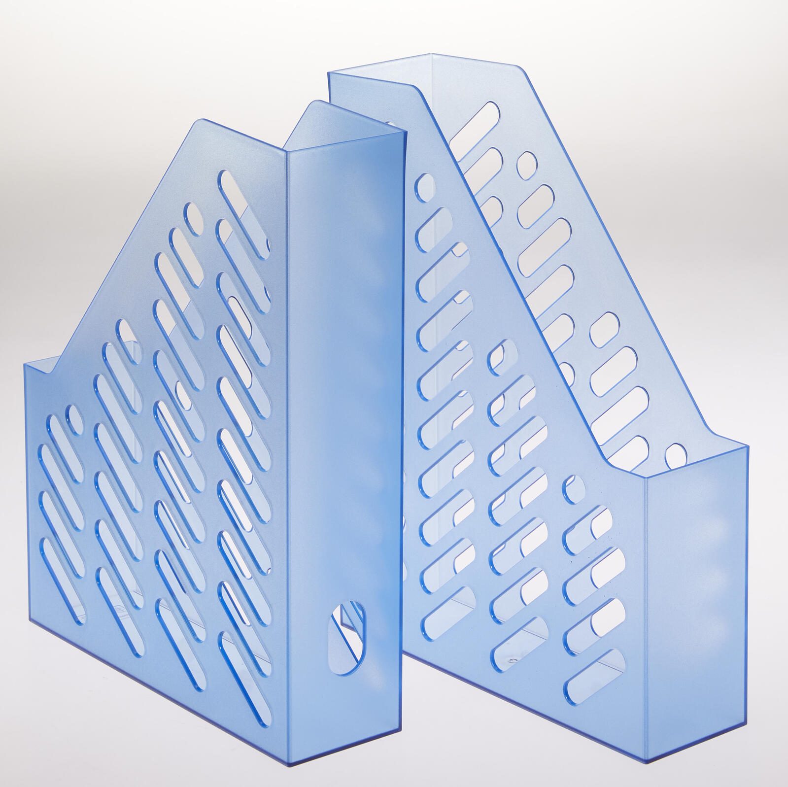 Stehsammler Polystyrol blau-transparent , DIN C4