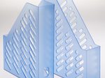 Stehsammler Polystyrol blau-transparent , DIN C4