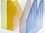 Stehsammler Polystyrol blau-transparent , DIN C4
