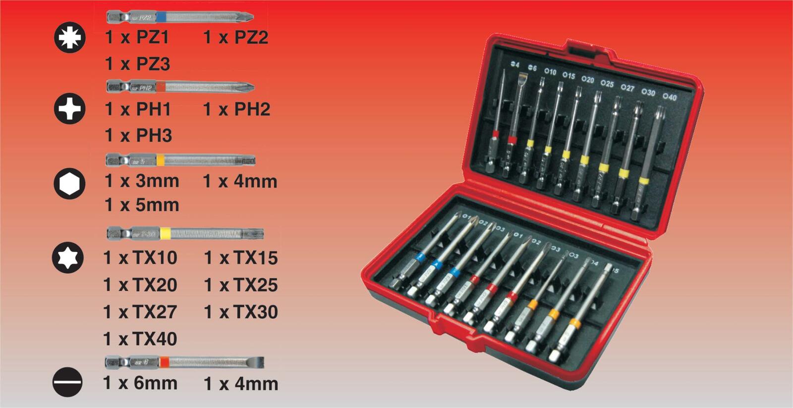 CONNEX Bit-Set 18-teilig