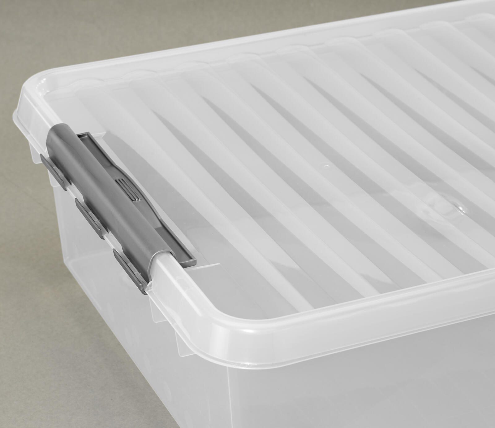 sunware® Aufbewahrungsbox 60,0 l - 50,0 x 80,0 x 20,0 cm transparent, metall