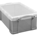 Really Useful Box Aufbewahrungsbox 9,0 l - 39,5 x 25,5 x 15,5 cm transparent, grau