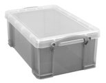 Really Useful Box Aufbewahrungsbox 9,0 l - 39,5 x 25,5 x 15,5 cm transparent, grau