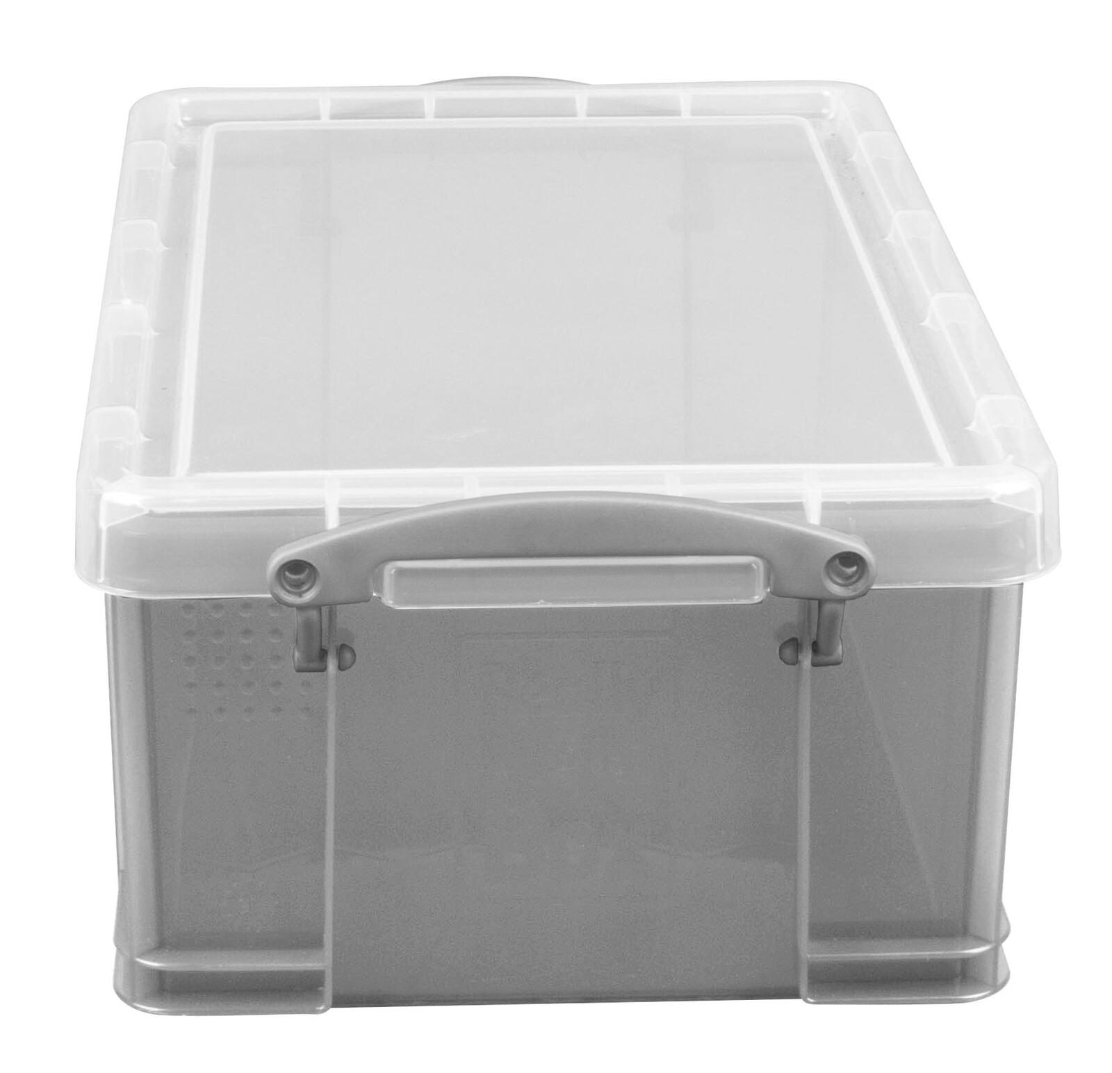 Really Useful Box Aufbewahrungsbox 9,0 l - 39,5 x 25,5 x 15,5 cm transparent, grau