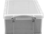 Really Useful Box Aufbewahrungsbox 9,0 l - 39,5 x 25,5 x 15,5 cm transparent, grau