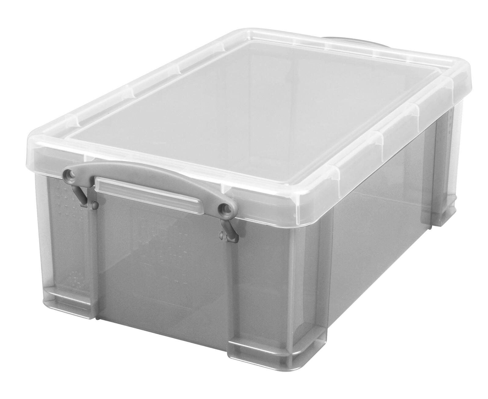 Really Useful Box Aufbewahrungsbox 9,0 l - 39,5 x 25,5 x 15,5 cm transparent, grau