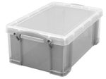 Really Useful Box Aufbewahrungsbox 9,0 l - 39,5 x 25,5 x 15,5 cm transparent, grau