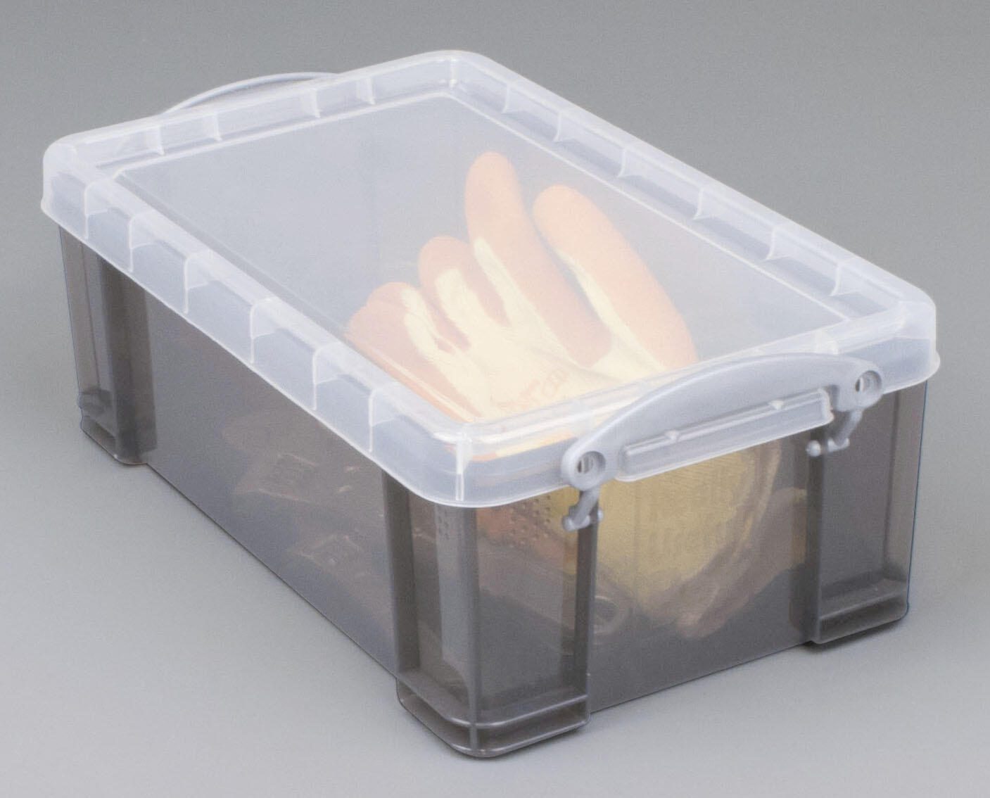 Really Useful Box Aufbewahrungsbox 9,0 l - 39,5 x 25,5 x 15,5 cm transparent, grau