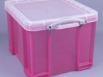 Really Useful Box Aufbewahrungsbox 35,0 l - 48,0 x 39,0 x 31,0 cm transparent, pink