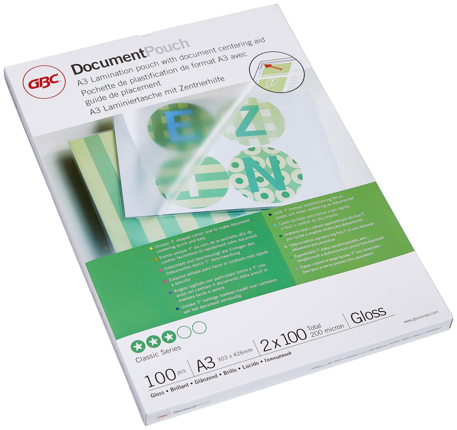 GBC Laminierfolien glänzend 100 mikron A3